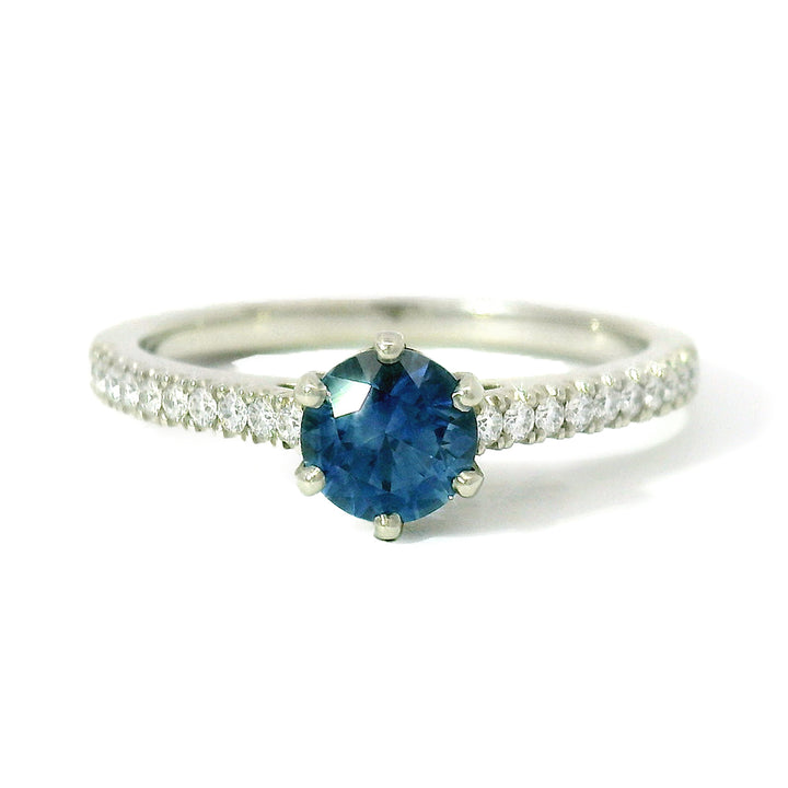 Blue Montana Sapphire & Diamond Ring - "Victoria"