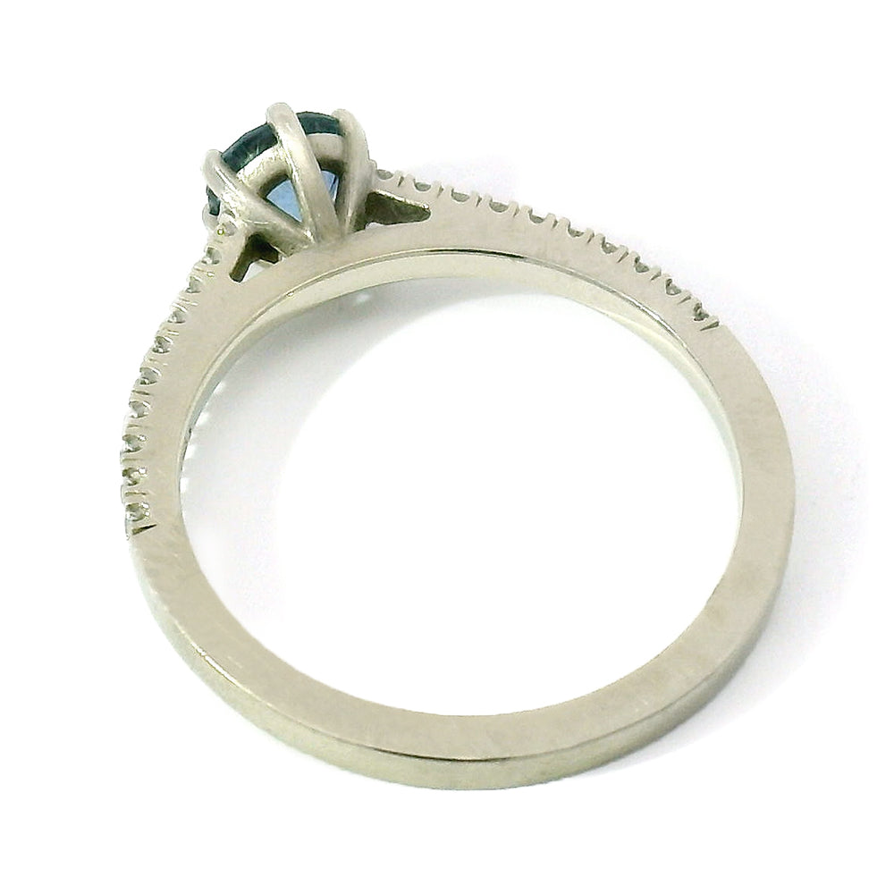 Blue Montana Sapphire & Diamond Ring - "Victoria"