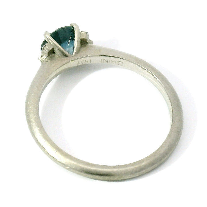 Blue Montana Sapphire & Diamond Engagement Ring - "Livia"