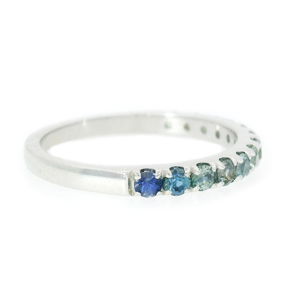 Montana Sapphire & White Gold Ring - "Glacier Melt"