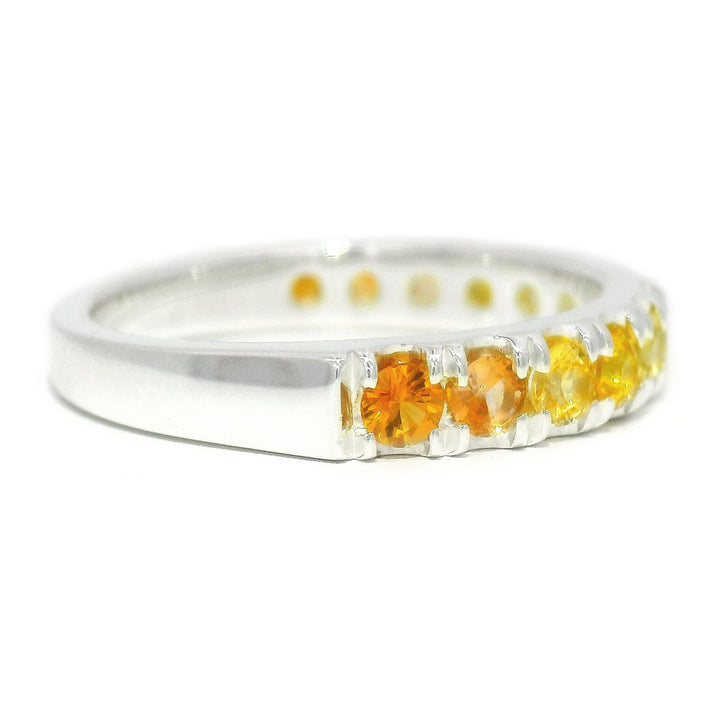 Yellow & Orange Montana Sapphire Band - "Waves of Grain"