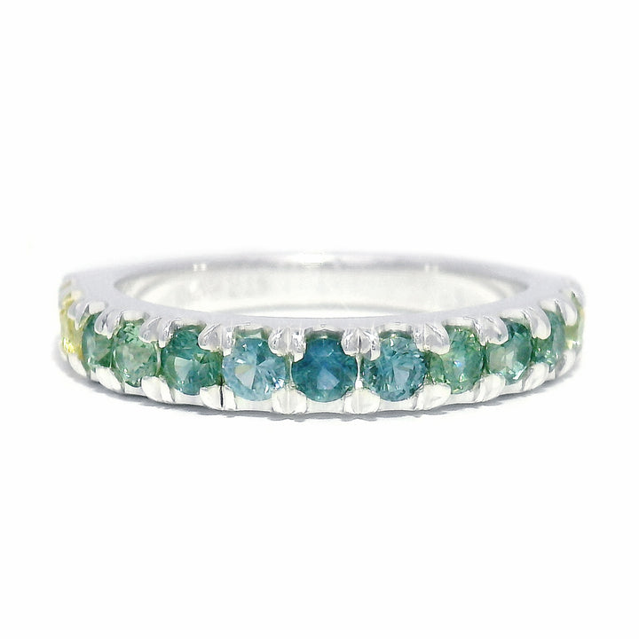 Blue-Green & Yellow Montana Sapphire Band - "Hint of Sunshine"