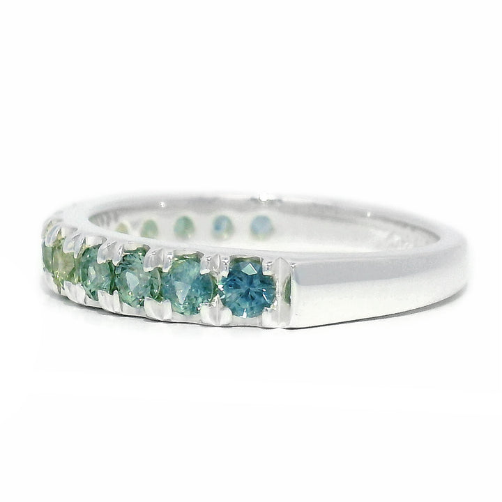 Montana Sapphire & Sterling Silver Band - "Mountain Stream"