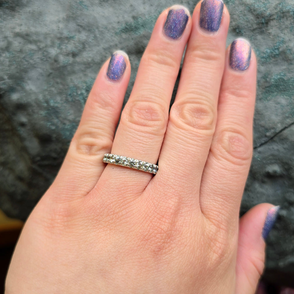 Montana Sapphire & Sterling Silver Band - "Mountain Stream"