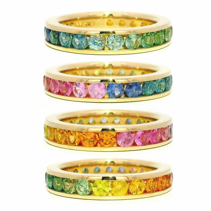 Montana Sapphire Eternity Band - "Rainbow Bright"