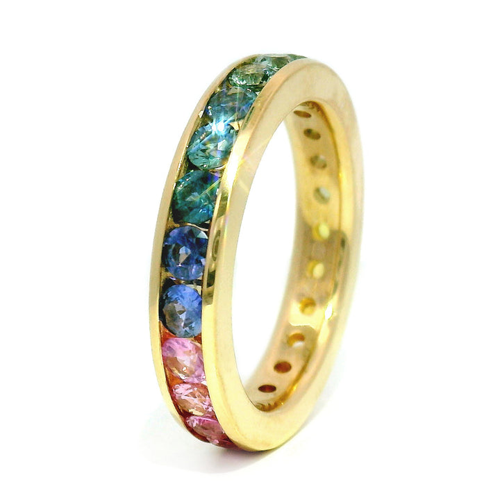 Montana Sapphire Eternity Band - "Rainbow Bright"