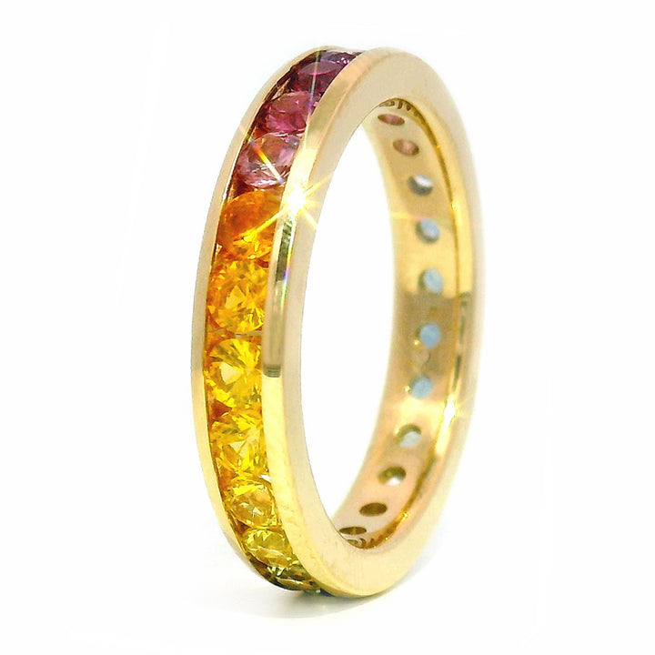 Montana Sapphire Eternity Band - "Rainbow Bright"