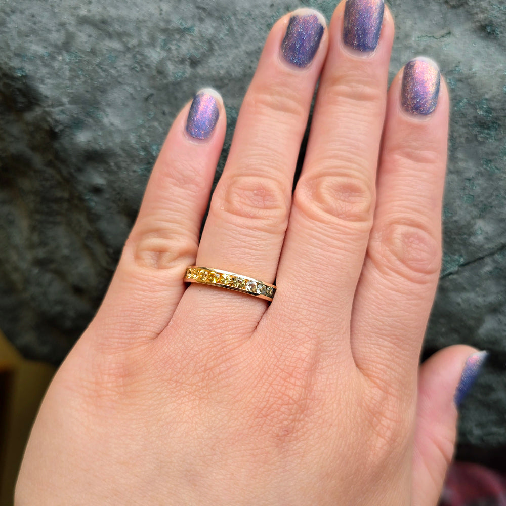 Montana Sapphire Eternity Band - "Balsamroot"