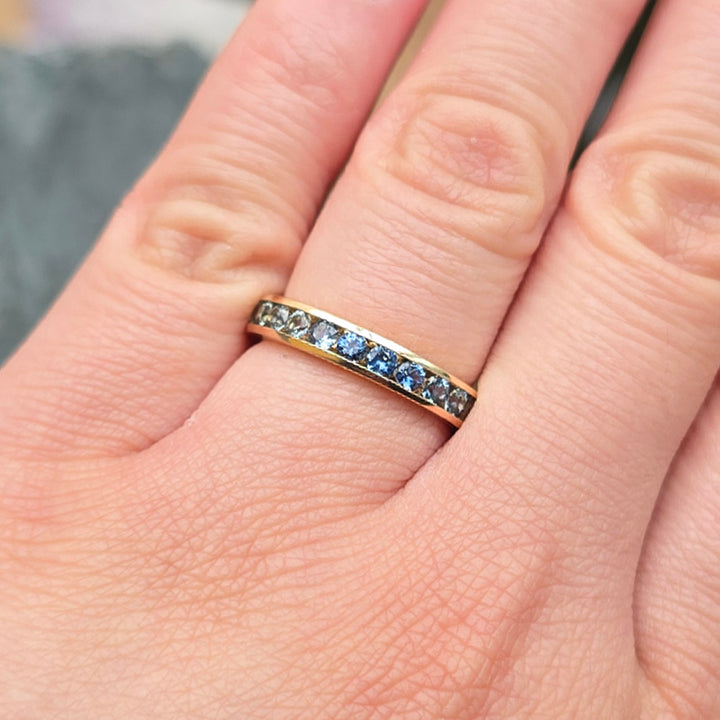 Montana Sapphire Eternity Band - "Balsamroot"