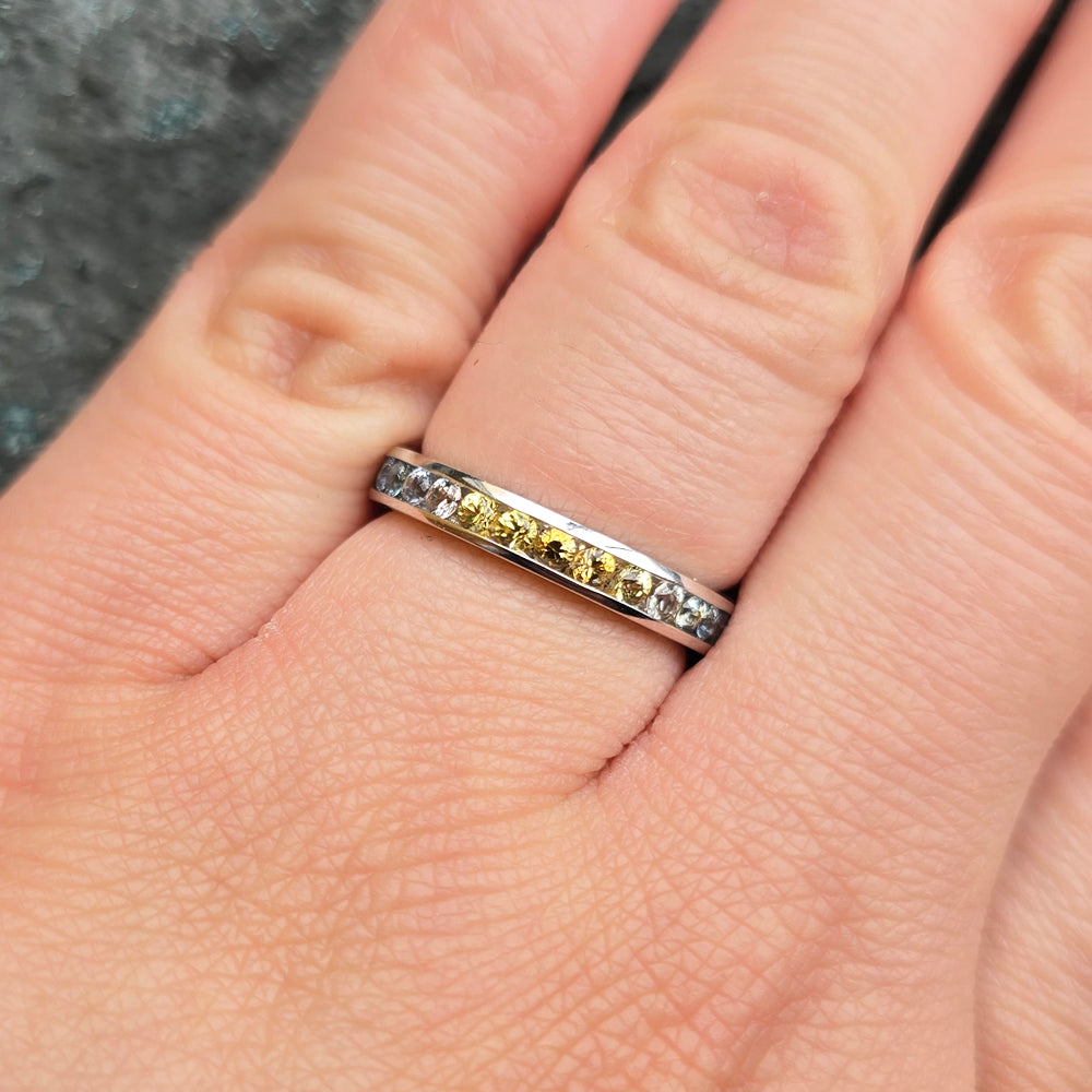 Montana Sapphire Eternity Band - "Meadow"