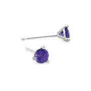 Montana Sapphire & Sterling Silver Earrings - "Purple Light"