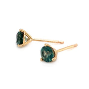 Montana Sapphire Yellow Gold Martini Stud Earrings - "Hyalite"