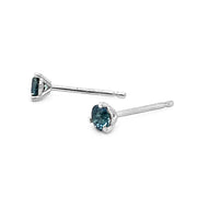 Montana Sapphire & White Gold Stud Earrings - "Nightly Stroll"