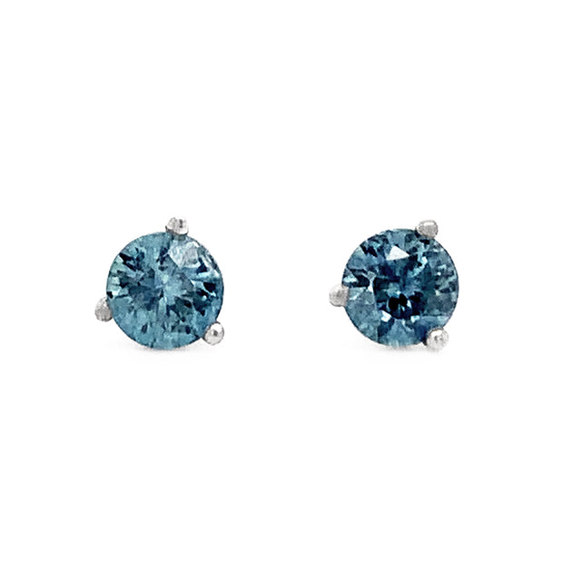 Montana Sapphire & White Gold Stud Earrings - "Montana Skies"