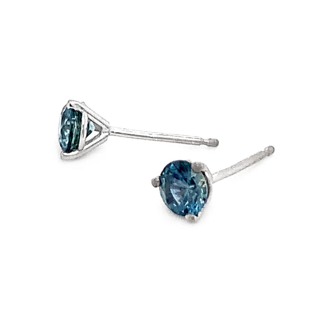 Montana Sapphire & White Gold Stud Earrings - "Montana Skies"