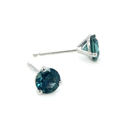 Montana Sapphire & White Gold Earrings - "Delmar"