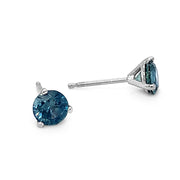 Montana Sapphire & White Gold Stud Earrings - "Neptune's Gaze"