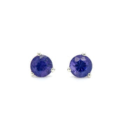 Montana Sapphire & Sterling Silver Earrings - "Blueberry"