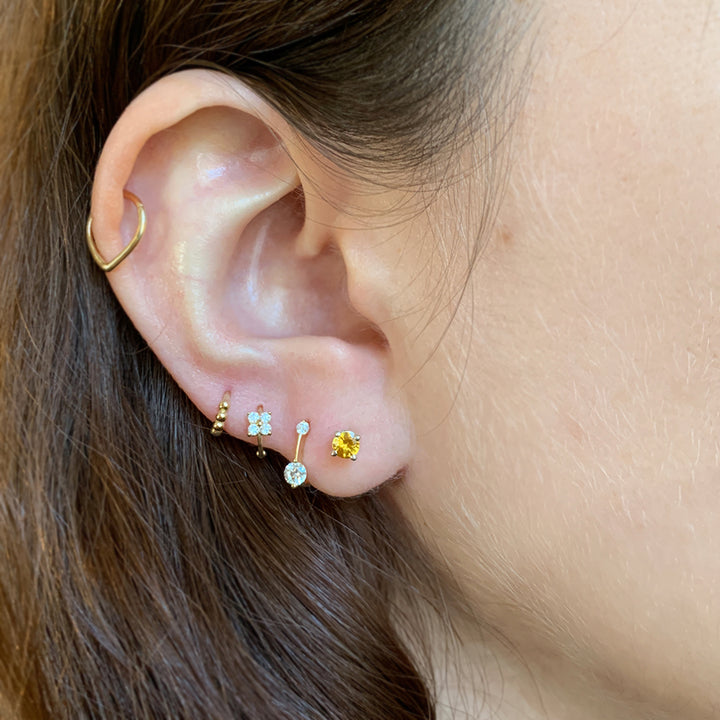 Yellow Montana Sapphire & Sterling Silver Stud Earrings - "Juicy"