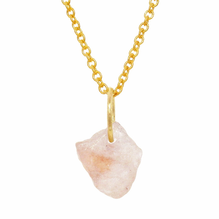 Rough Montana Sapphire & Yellow Gold Pendant - "Wild Roses"