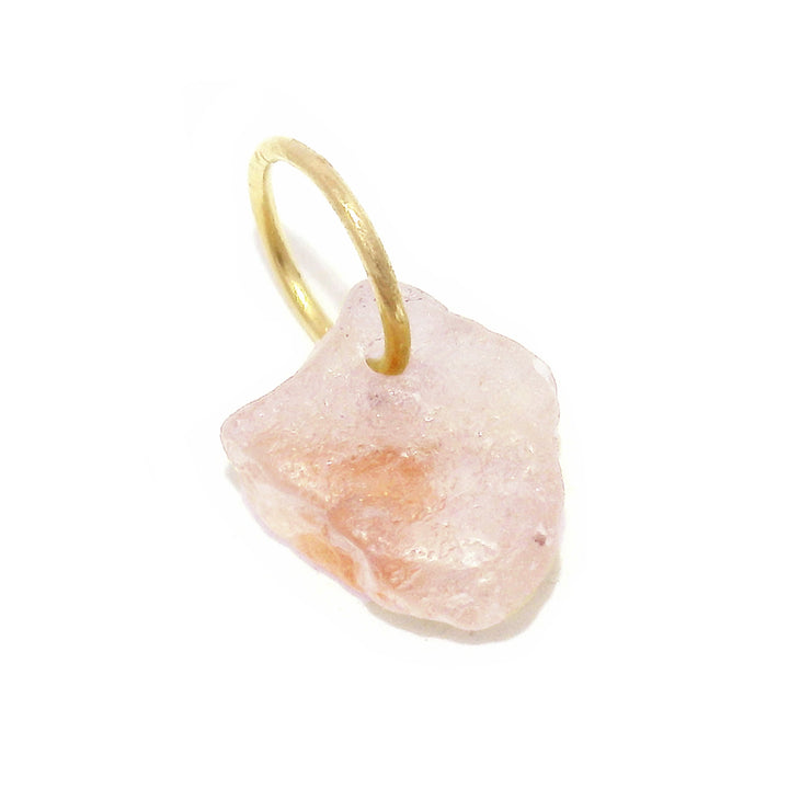 Rough Montana Sapphire & Yellow Gold Pendant - "Wild Roses"