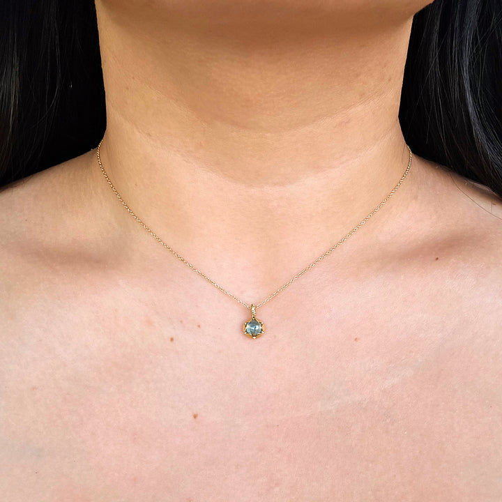 Yellow Gold and Green Montana Sapphire Necklace - "Hidden Star"