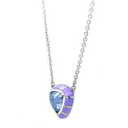 Montana Sapphire & Enamel Necklace - "Rock Candy Lavender"