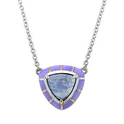 Montana Sapphire & Enamel Necklace - "Rock Candy Lavender"