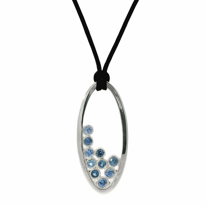 Montana Sapphire Blue Stones Bubble Necklace 'Waterfall'