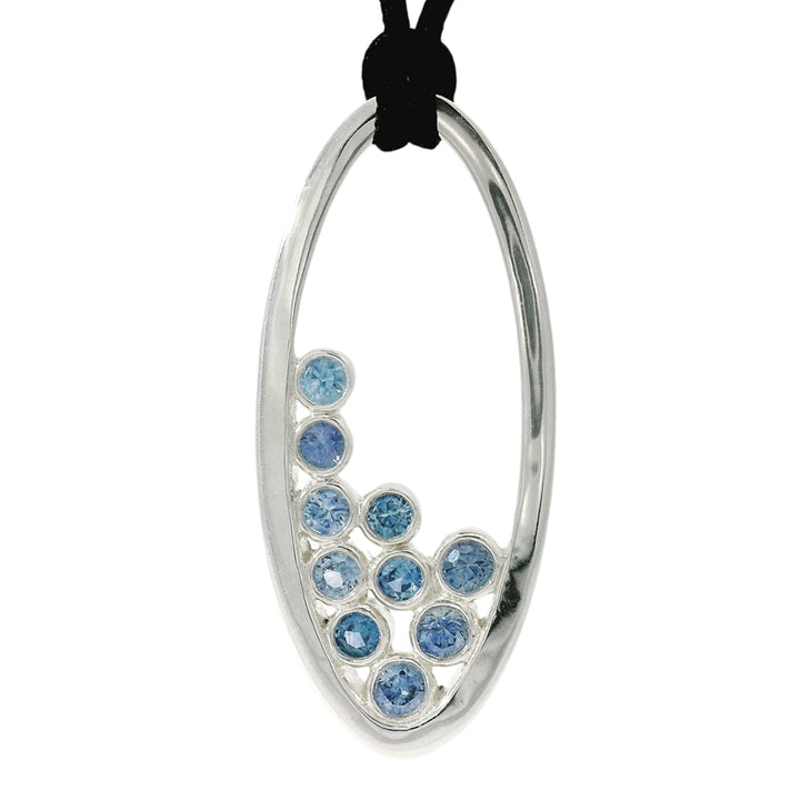 Montana Sapphire Blue Stones Bubble Necklace 'Waterfall'