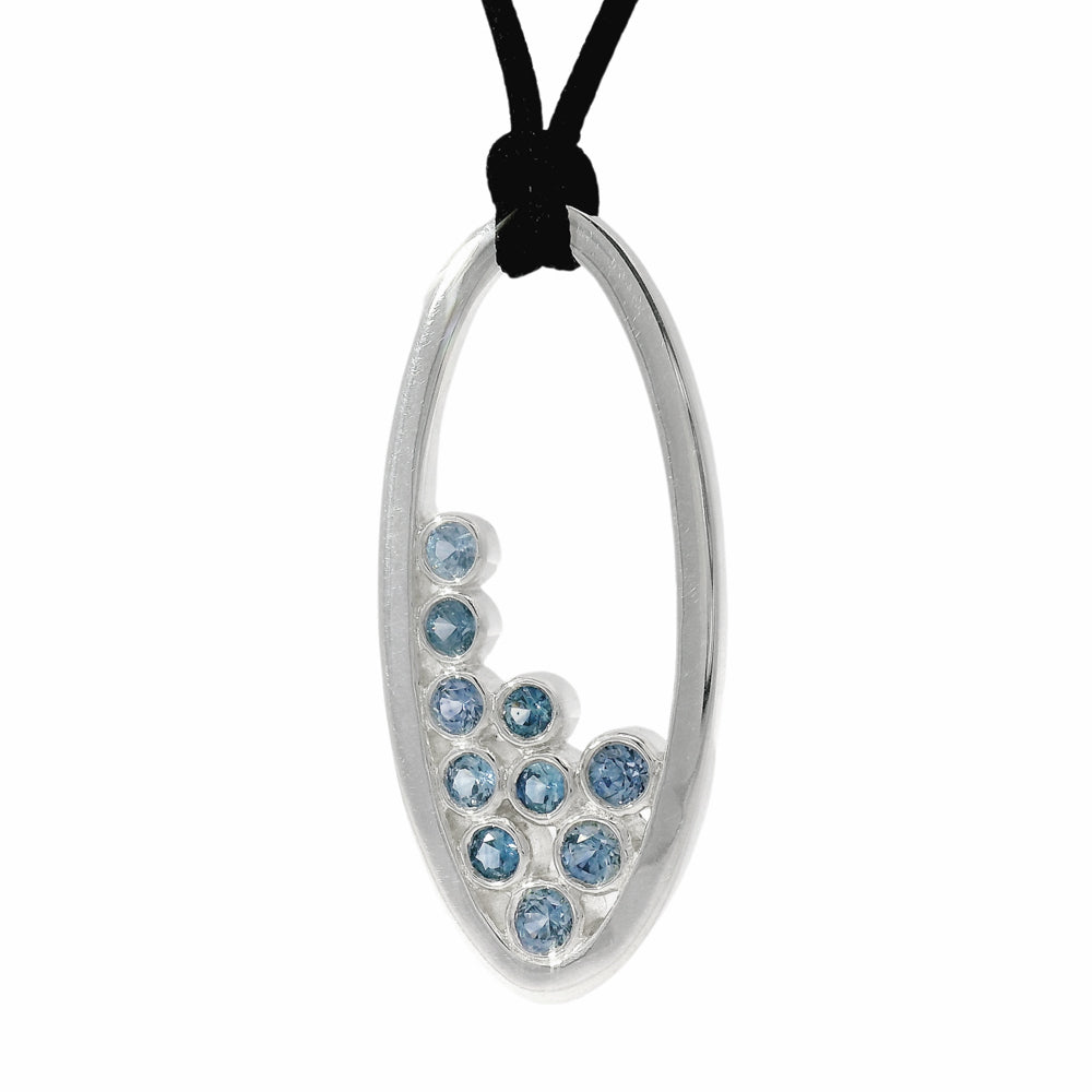 Montana Sapphire Bubble Necklace - "Waterfall"