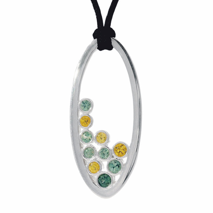 Green & Yellow Montana Sapphire Bubble Necklace - "Spring is Sprung"