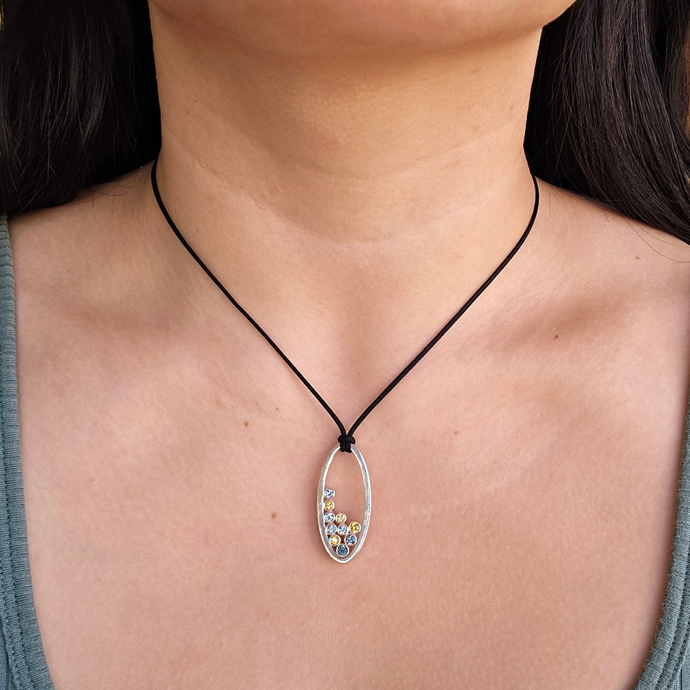 Green & Yellow Montana Sapphire Bubble Necklace - "Spring is Sprung"