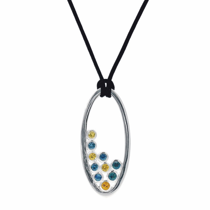 Montana Sapphire Bubble Necklace 'Blue and Gold'