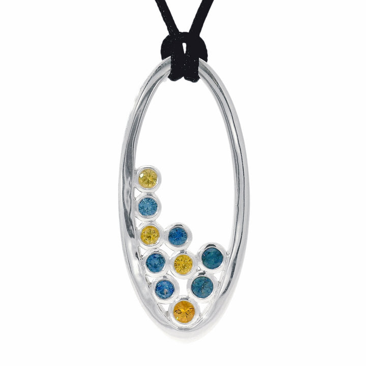 Montana Sapphire Bubble Necklace 'Blue and Gold'