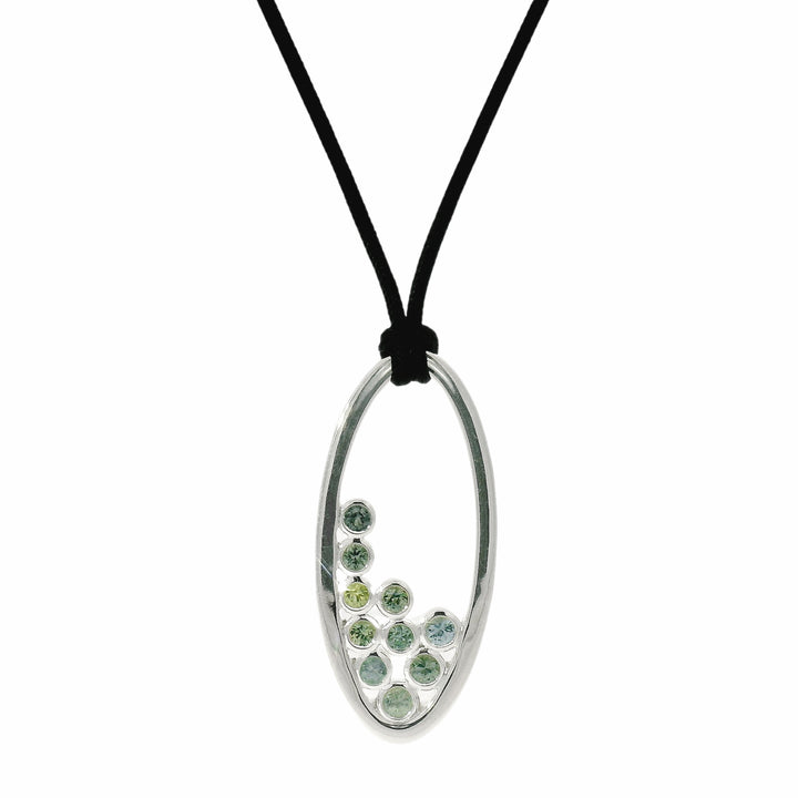 Green Montana Sapphire Bubble Necklace - "Sage"
