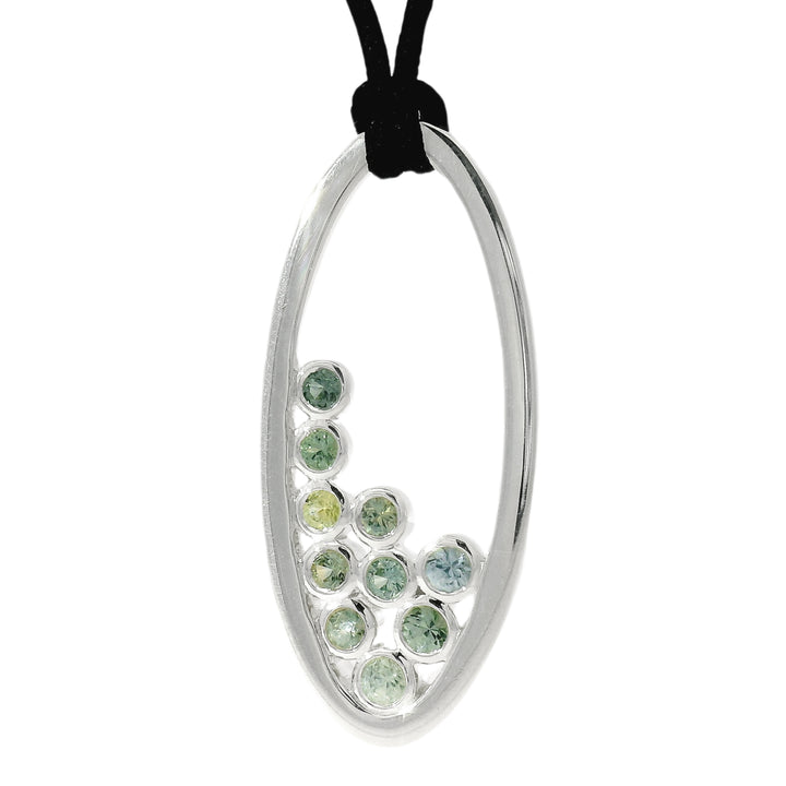 Green Montana Sapphire Bubble Necklace - "Sage"