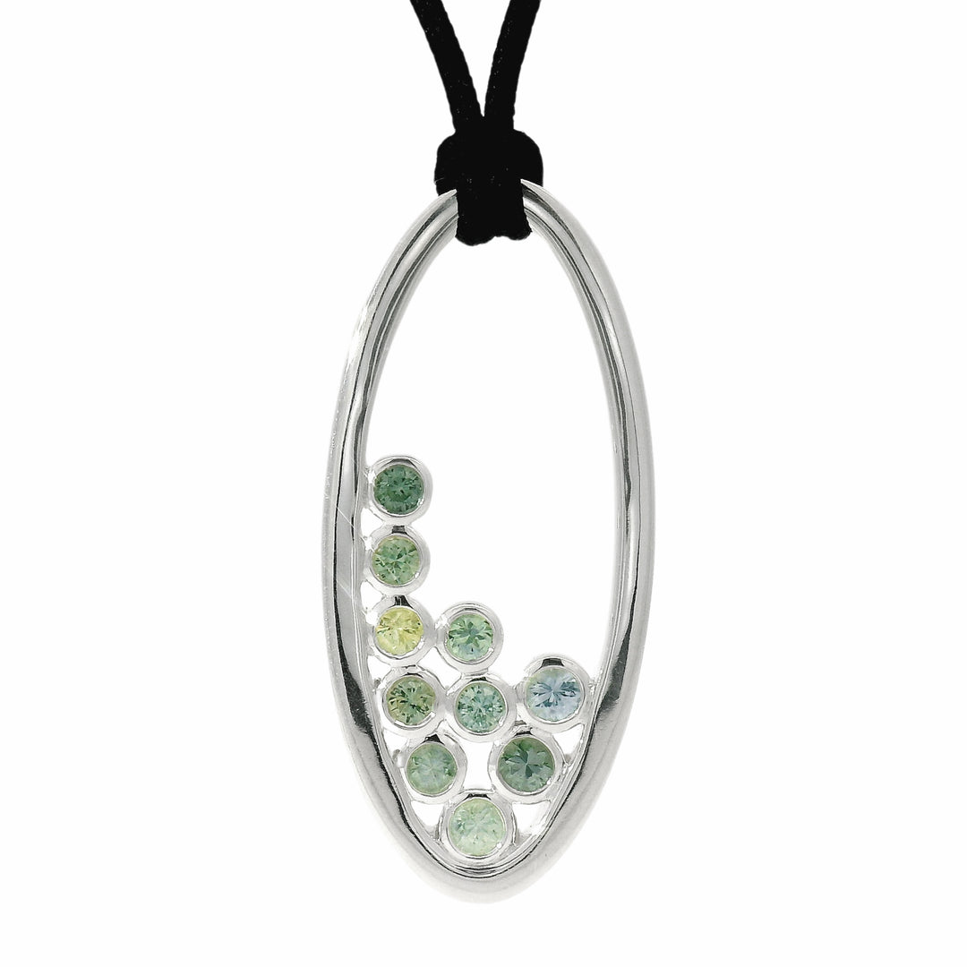 Green Montana Sapphire Bubble Necklace - "Sage"