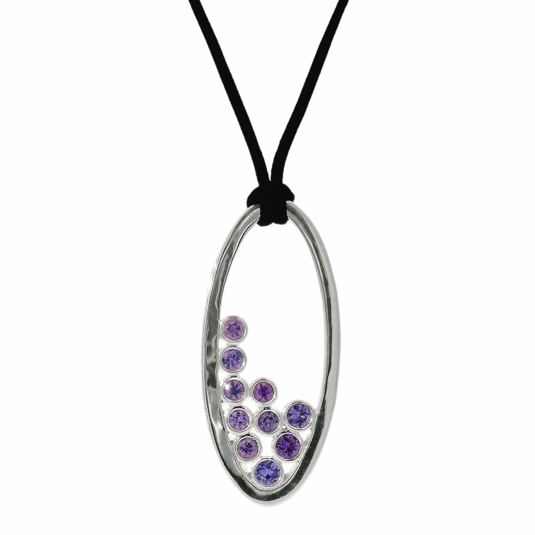 Montana Sapphire Purple Stones Bubble Necklace 'Pasque Violet'