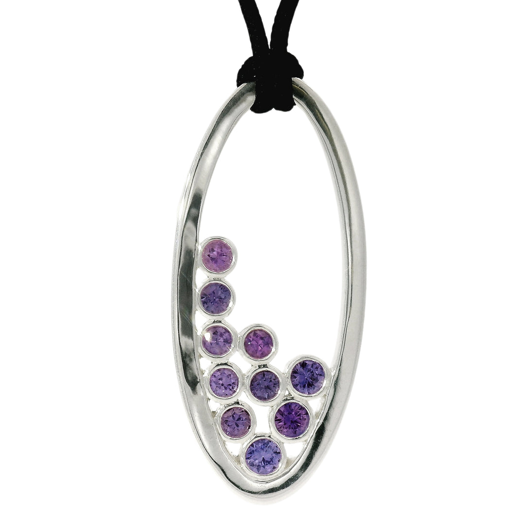 Montana Sapphire Purple Stones Bubble Necklace 'Pasque Violet'