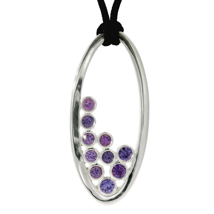 Montana Sapphire Purple Stones Bubble Necklace 'Pasque Violet'