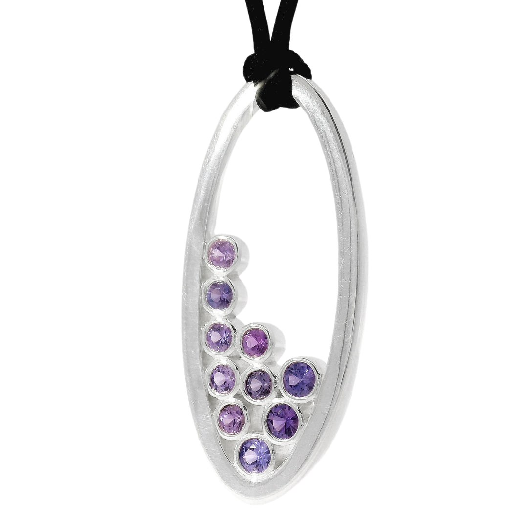 Montana Sapphire Bubble Necklace - "Pasque Violet"