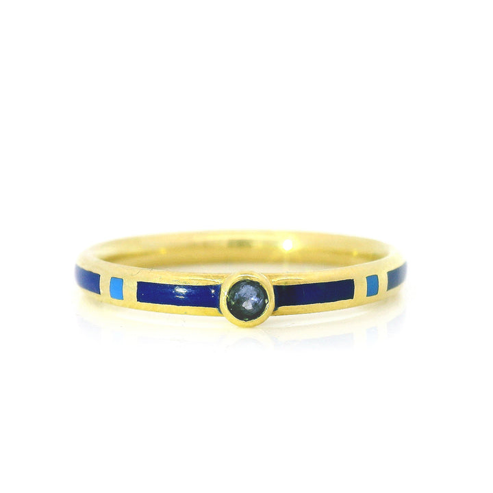 Yogo Sapphire & Enamel Band - "Rock Candy Deep Blue"