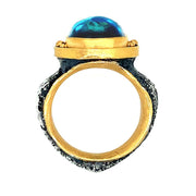 Blue Topaz & Sterling Silver Embellished Ring - "Magnum Opus"