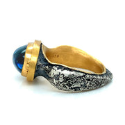 Blue Topaz & Sterling Silver Embellished Ring - "Magnum Opus"