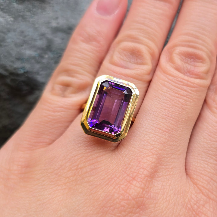 Emerald-Cut Amethyst Ring - "Manhattan"