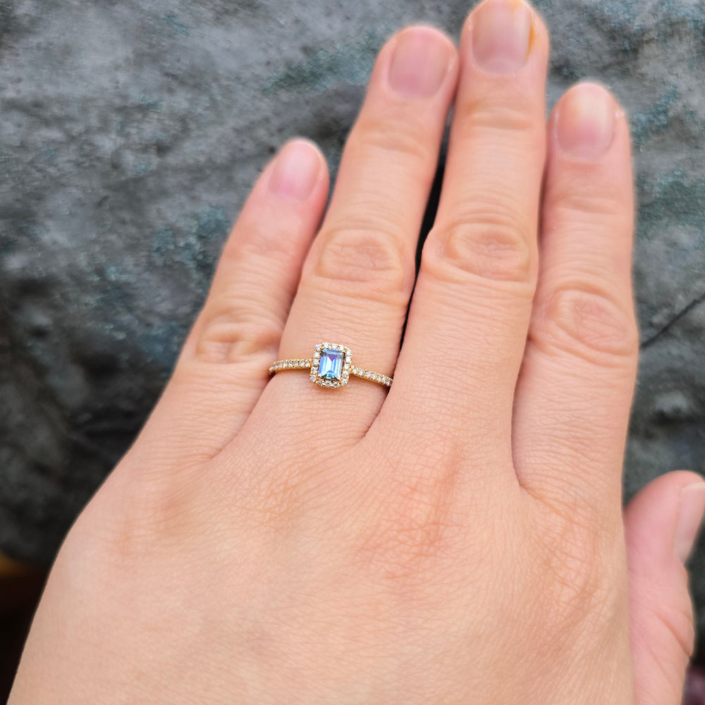 Alexandrite, Diamond & Gold Ring - "Nocturne Flare"