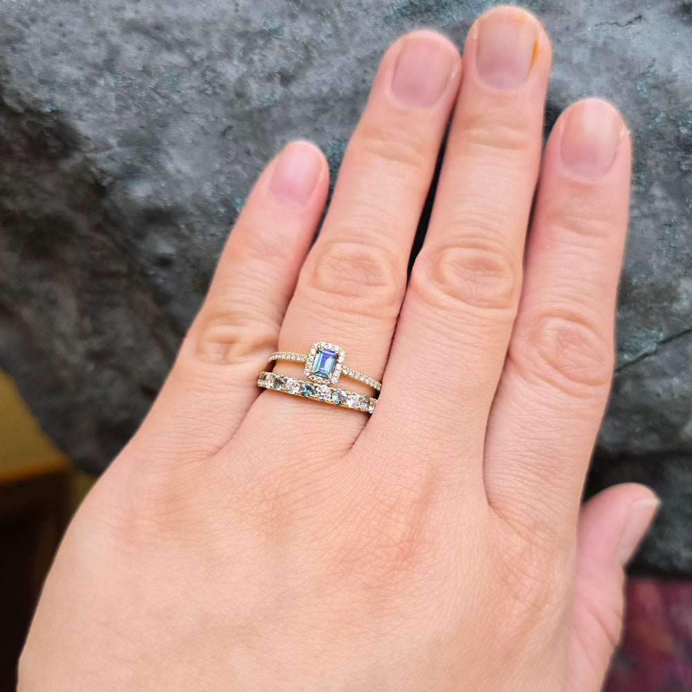 Alexandrite, Diamond & Gold Ring - "Nocturne Flare"