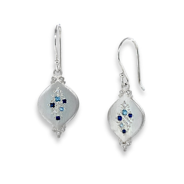 Sterling Silver Raindrop Earrings - "Midnight Rain"