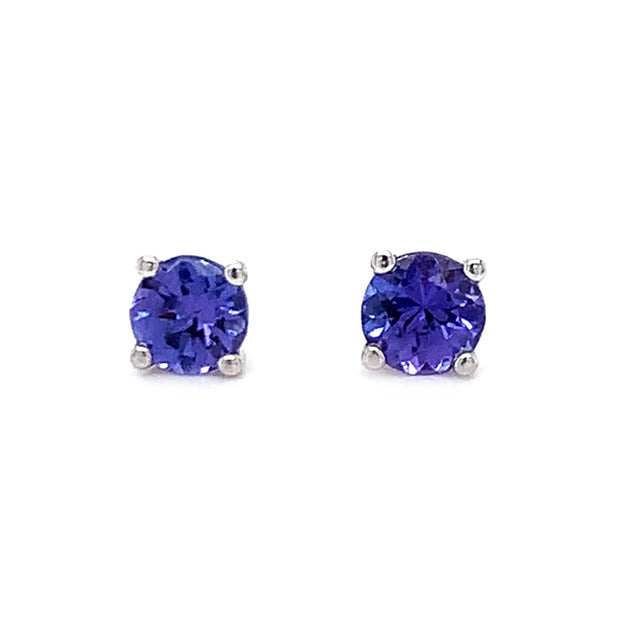 Tanzanite & White Gold Stud Earrings